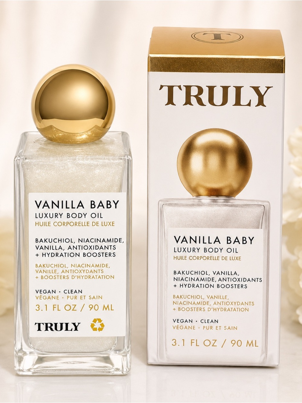 NEW/NIB Truly Vanilla Baby Luxury Body Oil 90 mL/3.1 fl oz
